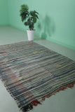 Handwoven Kilim 4.4 FT x 6.5 FT – Authentic Moroccan Wool Rug