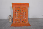 Orange Berber Moroccan Handwoven Rug – 3 FT x 4.9 FT | Artisan Crafted Accent Rug