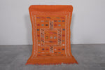 Orange Berber Moroccan Handwoven Rug – 3 FT x 4.9 FT | Artisan Crafted Accent Rug