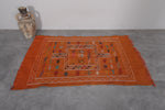 Orange Berber Moroccan Handwoven Rug – 3 FT x 4.9 FT | Artisan Crafted Accent Rug