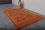 Orange Berber Moroccan Handwoven Rug – 3 FT x 4.9 FT | Artisan Crafted Accent Rug