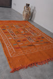 Orange Berber Moroccan Handwoven Rug – 3 FT x 4.9 FT | Artisan Crafted Accent Rug