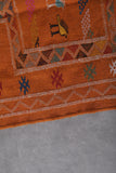 Orange Berber Moroccan Handwoven Rug – 3 FT x 4.9 FT | Artisan Crafted Accent Rug