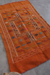 Orange Berber Moroccan Handwoven Rug – 3 FT x 4.9 FT | Artisan Crafted Accent Rug