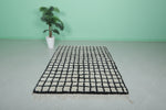 Handmade Moroccan Berber Rug - Bold Grid Pattern 4.6 x 7.1 ft