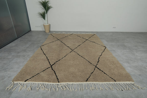 Handcrafted brown trellis rug – Custom Moroccan rug
