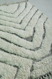 Small White Moroccan Rug with Chevron Stripes | 3.3 x 4.9 ft