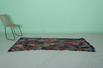 Boucherouite Entryway Berber Moroccan Rug - 2.4 FT X 7.9 FT | Unique Handmade Runner