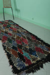 Boucherouite Entryway Berber Moroccan Rug - 2.4 FT X 7.9 FT | Unique Handmade Runner