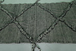 Moroccan Runner Rug – Black & White Diamond Pattern | 3.4 FT x 12.5 FT