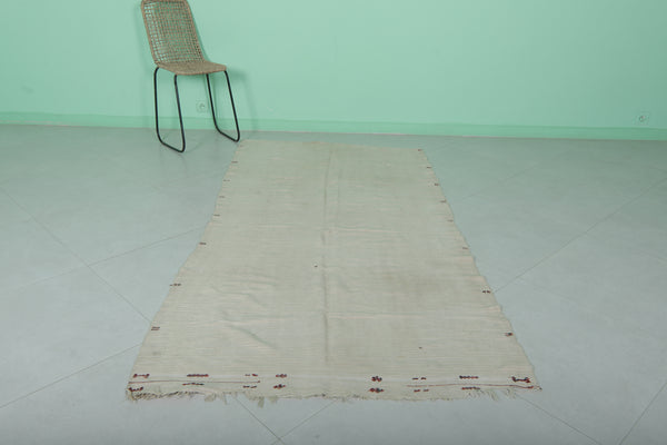 Handwoven Kilim 3.7 FT x 7.7 FT – Moroccan Rug for Living Rooms & Hallways