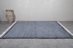 Elegant Grey Wool Rug with Black Borders - Custom Size