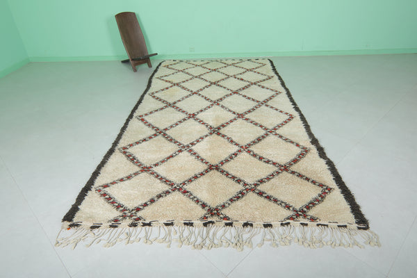 6.2 x 11.7 FT Moroccan wool rug - Handmade berber carpet with bold diamond pattern