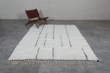 6.2 X 8.2 FT Moroccan Rug - Minimalist Black Line Design, Handmade Berber Style