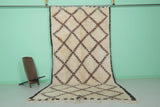 6.2 x 11.7 FT Moroccan Wool Rug - Handmade Berber Carpet with Bold Diamond Pattern