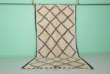 6.2 x 11.7 FT Moroccan Wool Rug - Handmade Berber Carpet with Bold Diamond Pattern