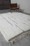 6.2 X 8.2 FT Moroccan Rug - Minimalist Black Line Design, Handmade Berber Style