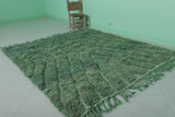 Green Moroccan wool rug 5.8ft x 6.6 ft