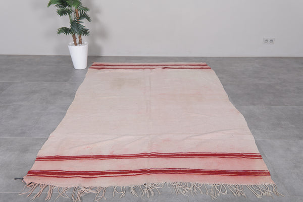 Beautiful Flat-Woven Berber Moroccan Rug | Unique Artisan Design - 5.2 FT X 8.4 FT