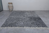 Black and White Moroccan Rug 8.4 x 10.4 Ft | Geometric Diamond Pattern