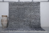 Black and White Moroccan Rug 8.4 x 10.4 Ft | Geometric Diamond Pattern