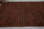 Large Moroccan Rug 8.4 x 14.2 Ft Rich Brown and Black Grid Design | Modern Boho Decor