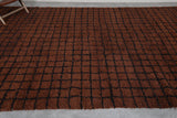 Large Moroccan Rug 8.4 x 14.2 Ft Rich Brown and Black Grid Design | Modern Boho Decor