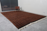 Large Moroccan Rug 8.4 x 14.2 Ft Rich Brown and Black Grid Design | Modern Boho Decor