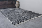 Black and White Moroccan Rug 8.4 x 10.4 Ft | Geometric Diamond Pattern