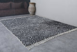 Black and White Moroccan Rug 8.4 x 10.4 Ft | Geometric Diamond Pattern