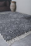 Black and White Moroccan Rug 8.4 x 10.4 Ft | Geometric Diamond Pattern