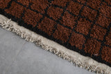 Large Moroccan Rug 8.4 x 14.2 Ft Rich Brown and Black Grid Design | Modern Boho Decor