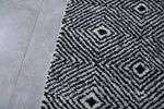 Black and White Moroccan Rug 8.4 x 10.4 Ft | Geometric Diamond Pattern