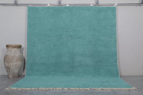 Custom Moroccan Turquoise Rug with Cozy Elegance