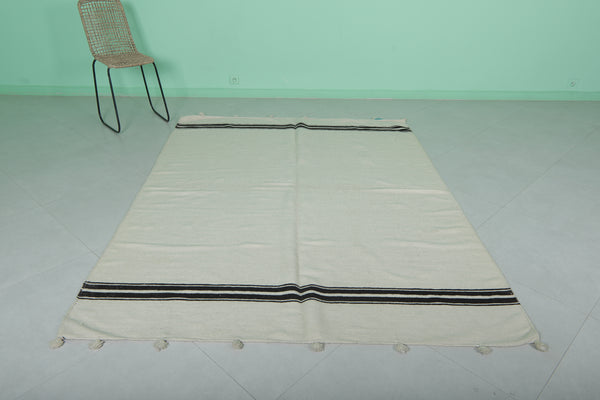 Flatwoven berber Moroccan carpet - 5.9 FT X 7.8 FT