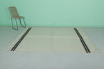 flatwoven berber moroccan carpet - 5.9 FT X 7.8 FT