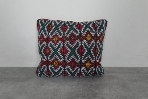 Handwoven Moroccan Kilim Pillow Cover – 14.9 inches x 16.1 inches