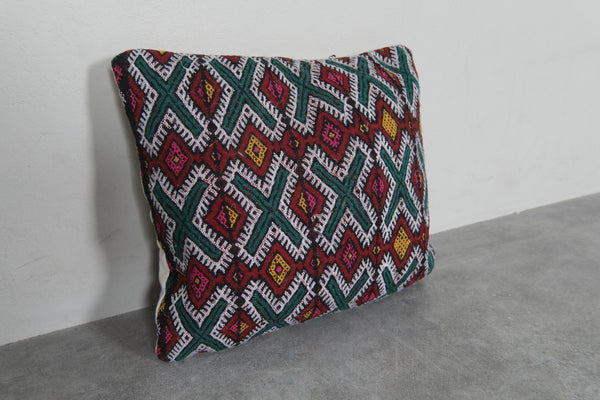 Handwoven Moroccan kilim pillow cover – 14.9 inches x 16.1 inches