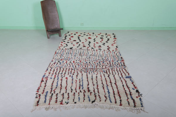 Colorful Moroccan azilal hallway rug - 4.2 FT X 8.7 FT | Handwoven berber carpet