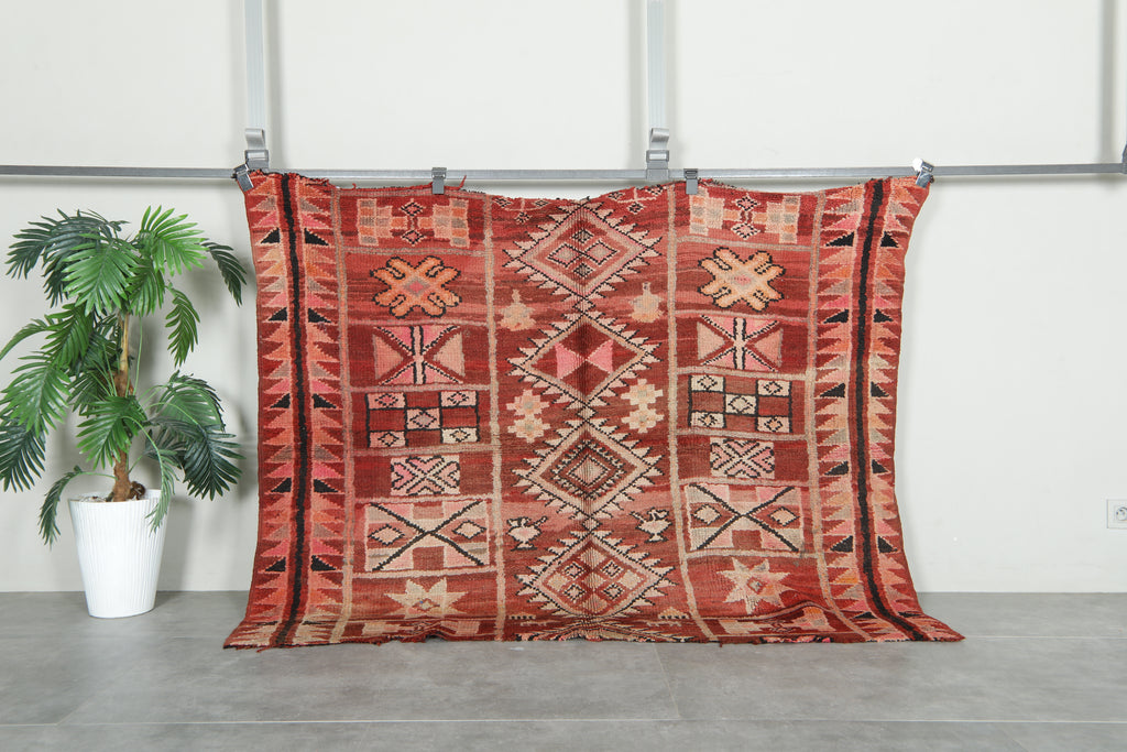 Geometric Moroccan rug - 4.6 ft x 5.9 ft - Wool rug