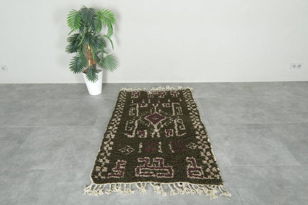 Handmade Moroccan geometric wool rug - 3.2 ft x 5 ft