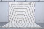 Custom White Moroccan Wool Rug with Subtle Beige Stripes