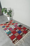 3.4 FT x 5.9 FT Colorful Handmade Moroccan Azilal Carpet - Patchwork Design