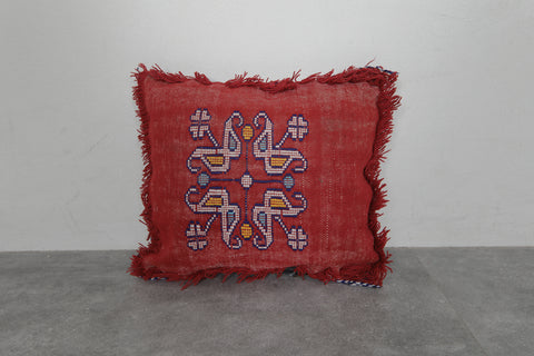 Handwoven Moroccan Kilim Pillow – 14.1 inches x 16.1 inches
