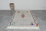 Tribal Moroccan Rug 4.7 x 6.7 ft - Gray with Bright Symbols