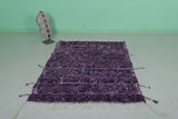 4.5 x 6.3 ft Moroccan Beni Ourain Rug – Rich Purple Handmade Wool Rug