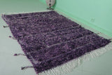 4.5 x 6.3 ft Moroccan Beni Ourain Rug – Rich Purple Handmade Wool Rug