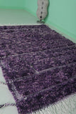 4.5 x 6.3 ft Moroccan Beni Ourain Rug – Rich Purple Handmade Wool Rug