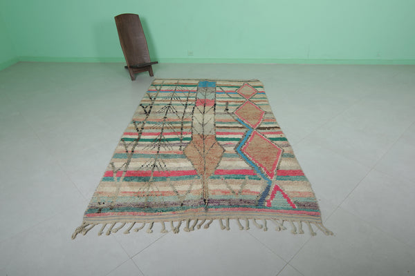Vintage Colorful Handmade Contemporary Rug | 4.9 FT X 8.4 FT