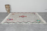 Tribal Moroccan Rug 4.7 x 6.7 ft - Gray with Bright Symbols